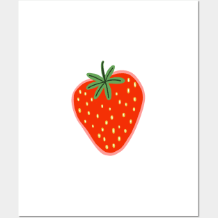 Strawberry illustration Posters and Art